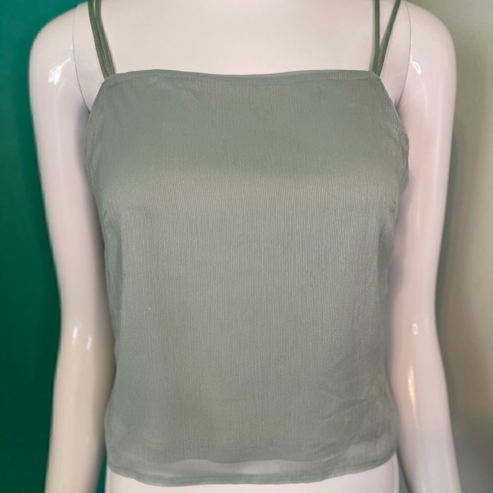 REVOLVE SUPERDOWN Spaghetti Straps Green Crop Top - Picture 2 of 14